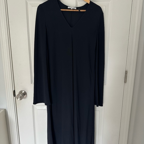 Helmut Lang Long-Sleeve V Neck MIDI Dress - Picture 2 of 4